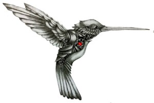 black-n-white-hummingbird-tattoo-design